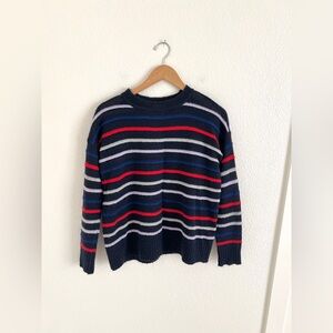 COURT & ROWE lightweight striped navy oversized sweater / size XS